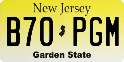 NJ license plate B70PGM