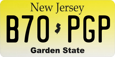 NJ license plate B70PGP