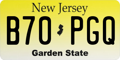 NJ license plate B70PGQ
