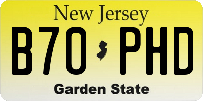NJ license plate B70PHD