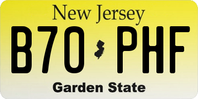 NJ license plate B70PHF
