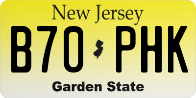 NJ license plate B70PHK