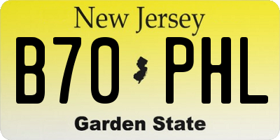 NJ license plate B70PHL