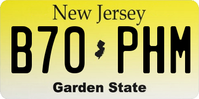 NJ license plate B70PHM