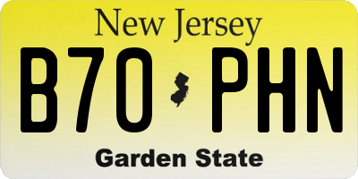 NJ license plate B70PHN