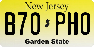 NJ license plate B70PHO