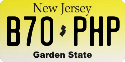 NJ license plate B70PHP