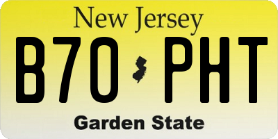 NJ license plate B70PHT