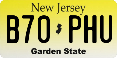 NJ license plate B70PHU