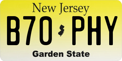 NJ license plate B70PHY