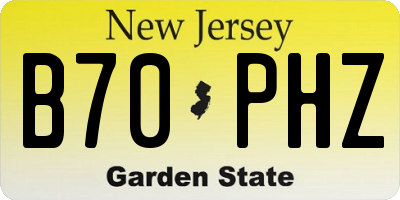 NJ license plate B70PHZ