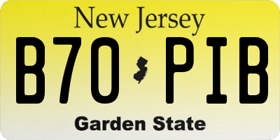 NJ license plate B70PIB