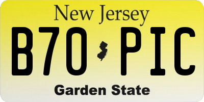 NJ license plate B70PIC