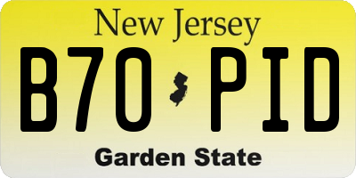 NJ license plate B70PID