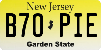 NJ license plate B70PIE