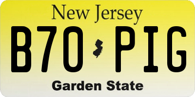 NJ license plate B70PIG