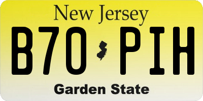 NJ license plate B70PIH