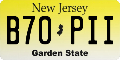 NJ license plate B70PII