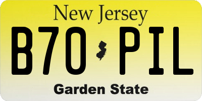 NJ license plate B70PIL