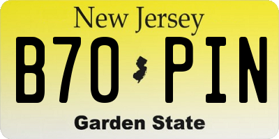 NJ license plate B70PIN