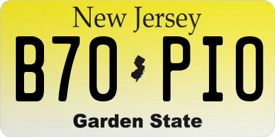 NJ license plate B70PIO
