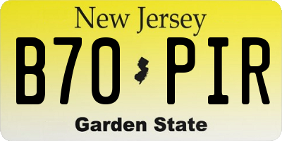 NJ license plate B70PIR