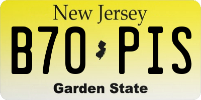 NJ license plate B70PIS