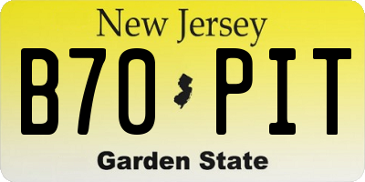 NJ license plate B70PIT