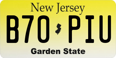 NJ license plate B70PIU