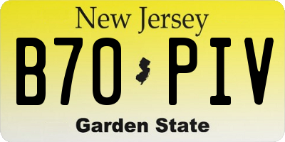 NJ license plate B70PIV