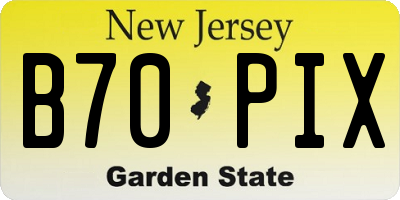 NJ license plate B70PIX