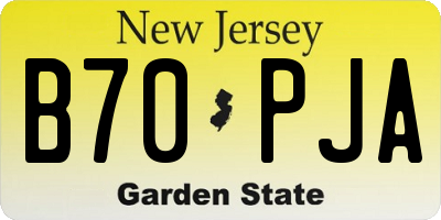 NJ license plate B70PJA