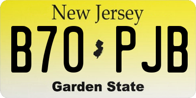 NJ license plate B70PJB