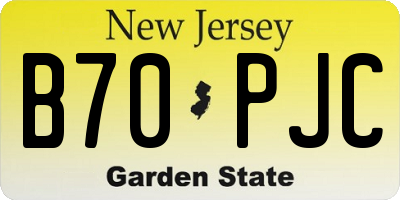 NJ license plate B70PJC