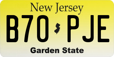 NJ license plate B70PJE