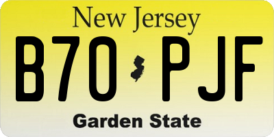NJ license plate B70PJF