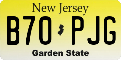 NJ license plate B70PJG