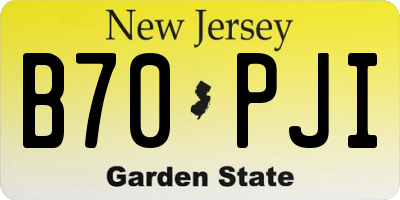 NJ license plate B70PJI