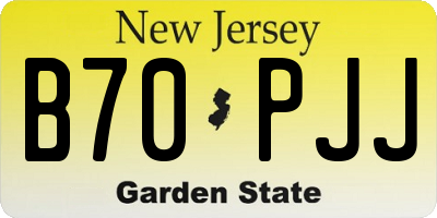 NJ license plate B70PJJ