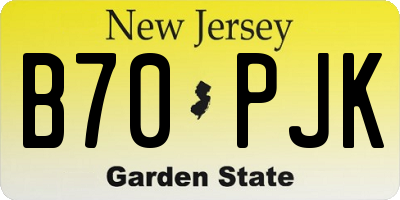 NJ license plate B70PJK