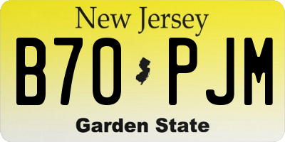 NJ license plate B70PJM
