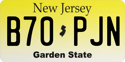 NJ license plate B70PJN