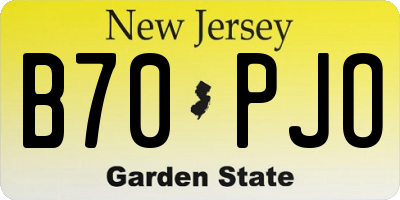 NJ license plate B70PJO