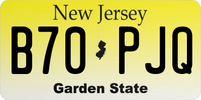 NJ license plate B70PJQ