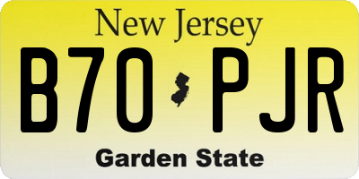 NJ license plate B70PJR