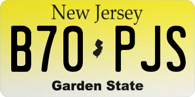 NJ license plate B70PJS