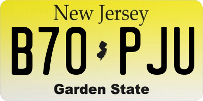 NJ license plate B70PJU