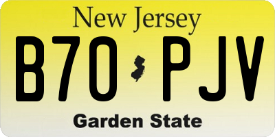 NJ license plate B70PJV