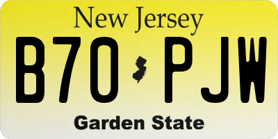 NJ license plate B70PJW