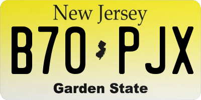 NJ license plate B70PJX